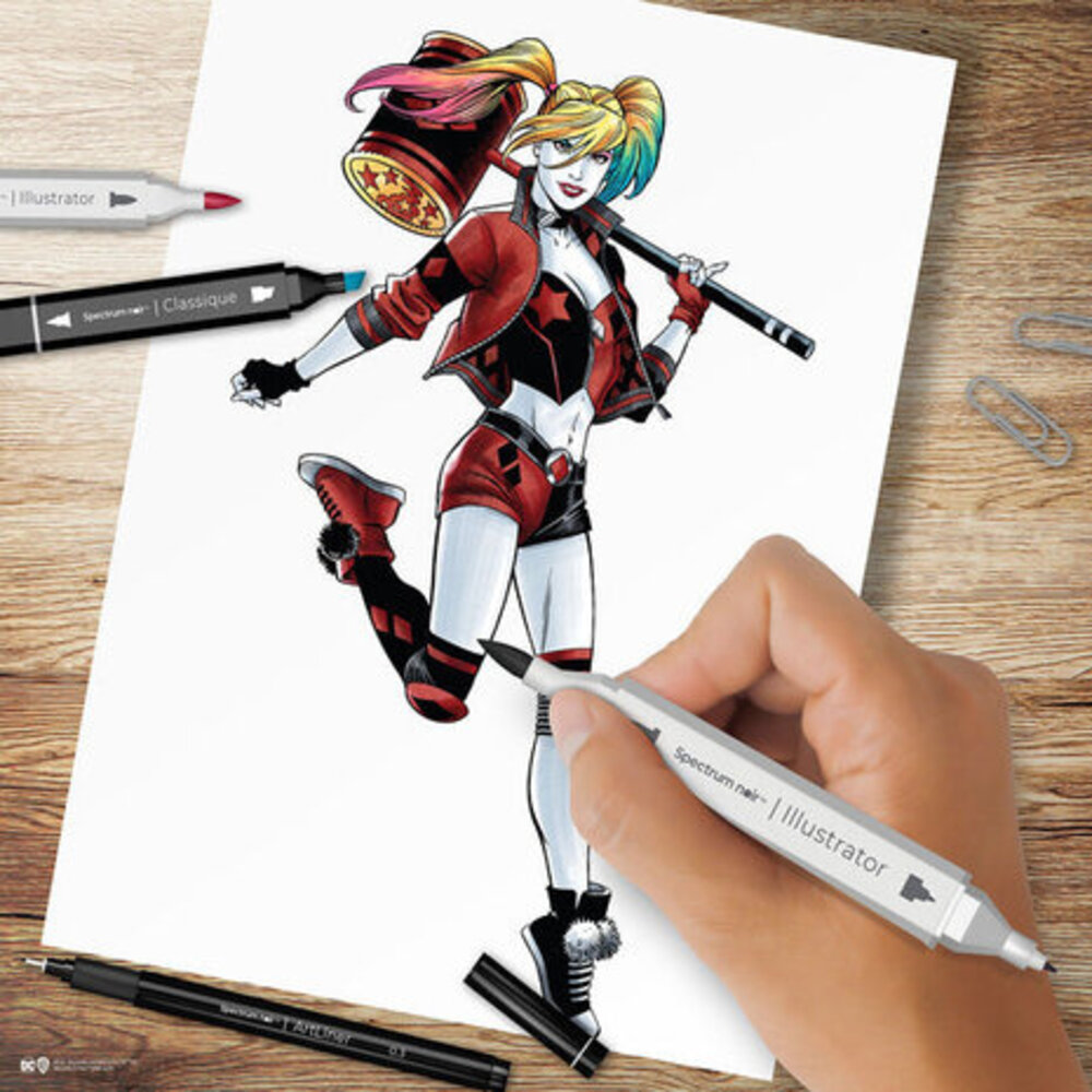 Spectrum Noir Fan-Art Like a Pro Art Kit Harley Quinn (SN-PFAN-DC1-HARL)