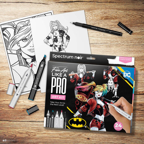Spectrum Noir Fan-Art Like a Pro Art Kit Harley Quinn (SN-PFAN-DC1-HARL)