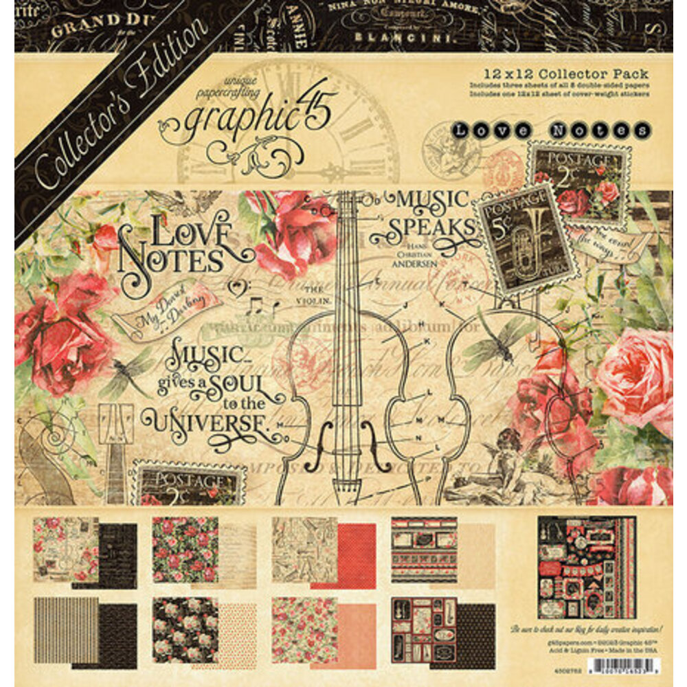 Graphic 45 Love Notes 12x12 Inch Deluxe Collector's Edition (4502782 ...