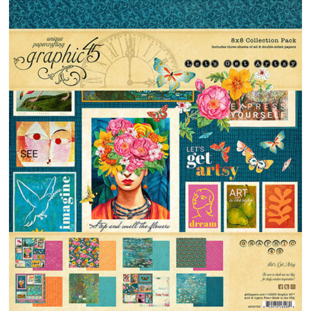 Graphic 45 Let's Get Artsy 8x8 Inch Collection Pack (4502753 ...