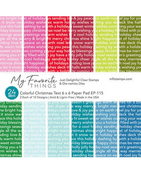 My Favorite Things Colorful Christmas Text 6x6 Inch Paper Pad (EP-115)