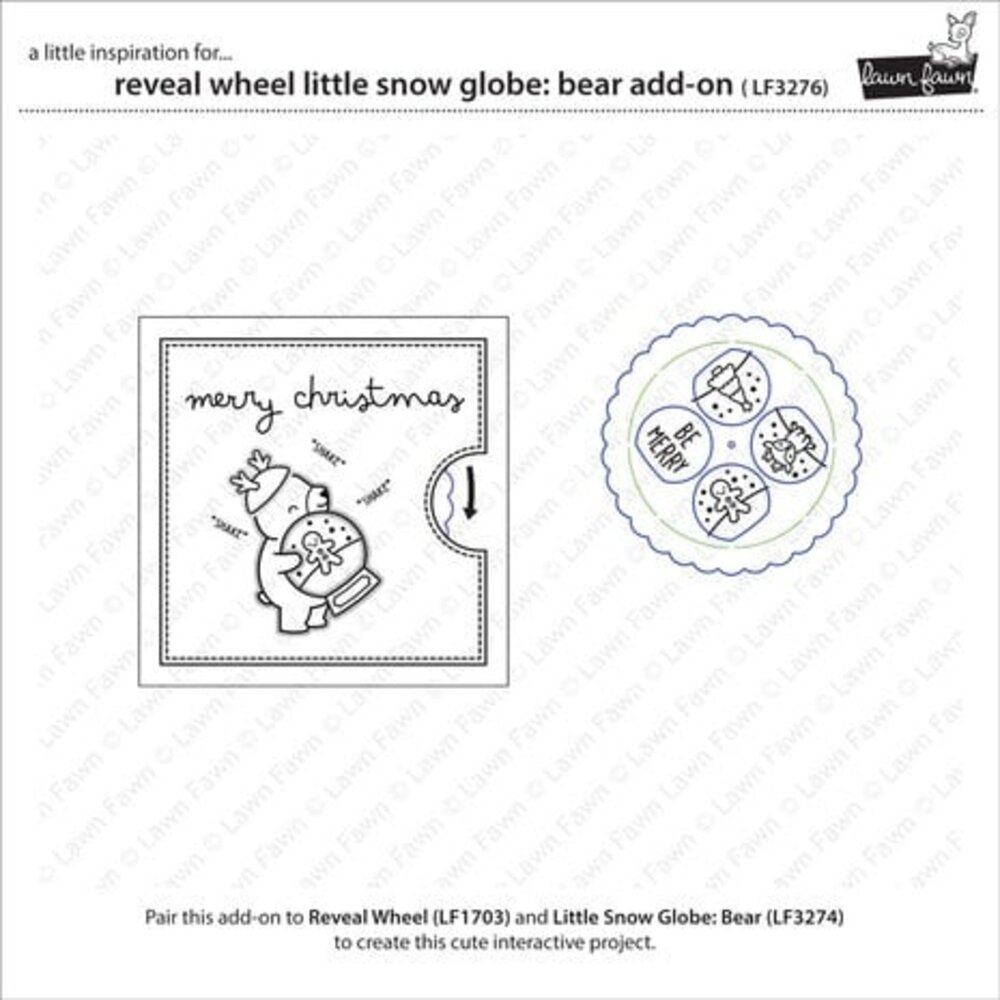 Lawn Fawn Reveal Wheel Little Snow Globe Bear Add-On Set (LF3276)