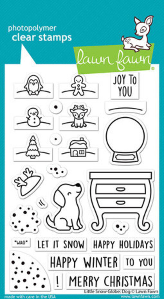 Lawn Fawn Little Snow Globe Dog Clear Stamps (LF3270)