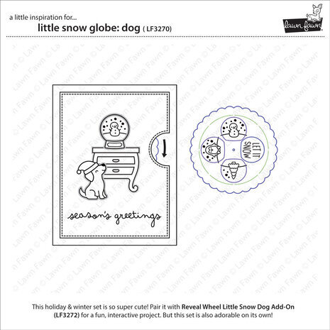 Lawn Fawn Little Snow Globe Dog Clear Stamps (LF3270)