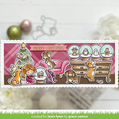 Lawn Fawn Little Snow Globe Dog Clear Stamps (LF3270)