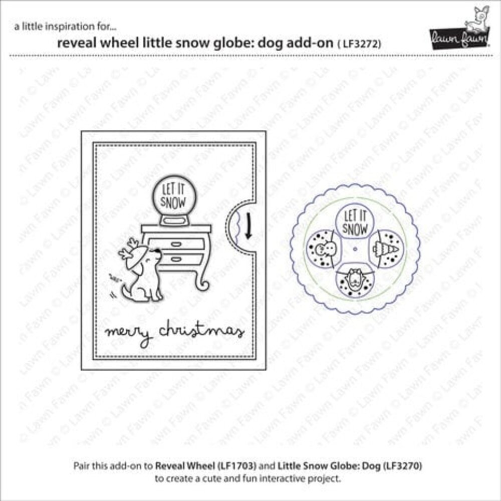 Lawn Fawn Reveal Wheel Little Snow Globe Dog Add-On Dies (LF3272)