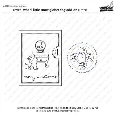 Lawn Fawn Reveal Wheel Little Snow Globe Dog Add-On Dies (LF3272)