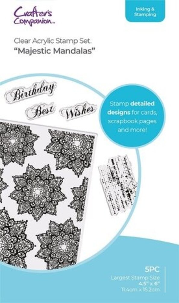 Crafter's Companion Majestic Mandalas Clear Stamp Set (CC-ST-CA-MAJMAN) Crafter's Companion Majestic Mandalas Clear Stamp Set (CC-ST-CA-MAJMAN)