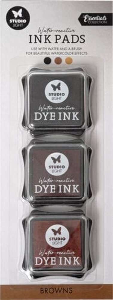 Studio Light Essentials Water-Reactive Ink Pads Browns (SL-ES-INKP12)