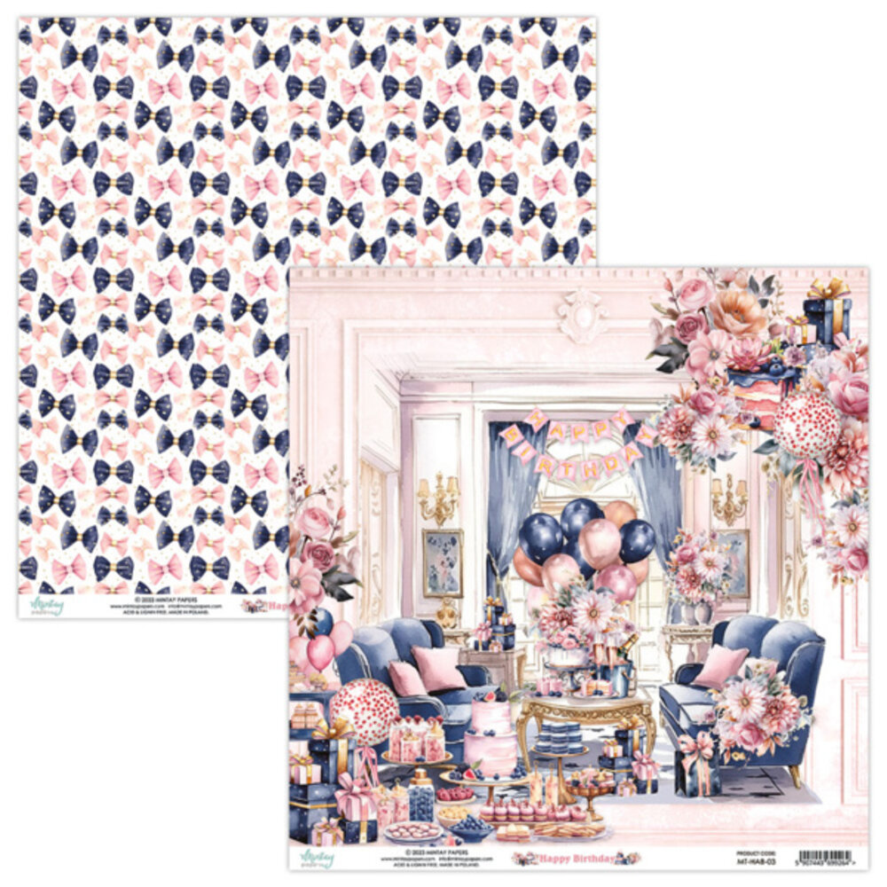 Mintay Happy Birthday 12x12 Inch Scrapbooking Paper Set (MT-HAB-07)