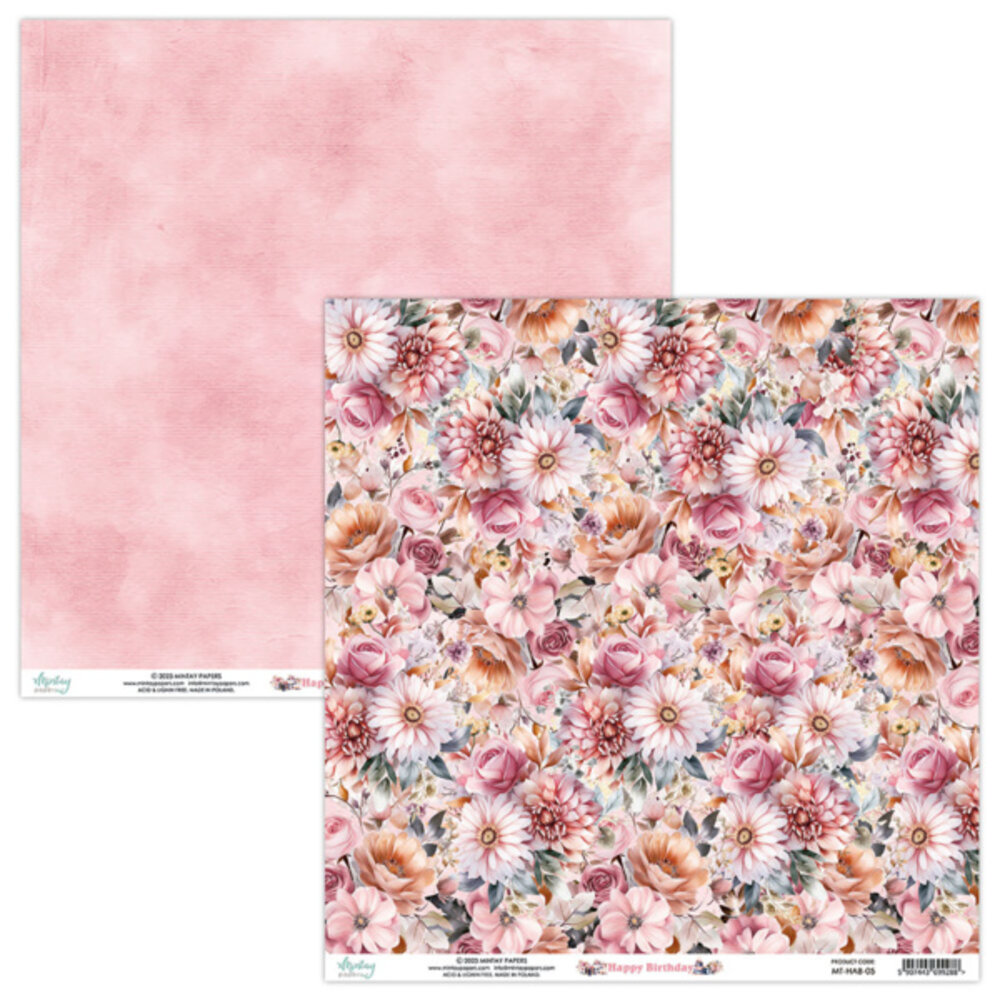 Mintay Happy Birthday 12x12 Inch Scrapbooking Paper Set (MT-HAB-07)