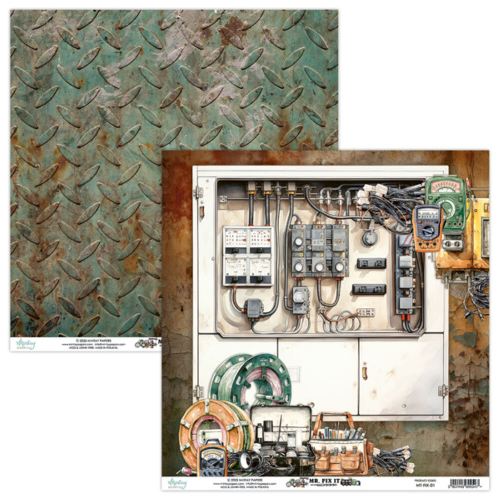Mintay Mr. Fix It 12x12 Inch Scrapbooking Paper Set (MT-FIX-07) Mintay Mr. Fix It 12x12 Inch Scrapbooking Paper Set (MT-FIX-07)