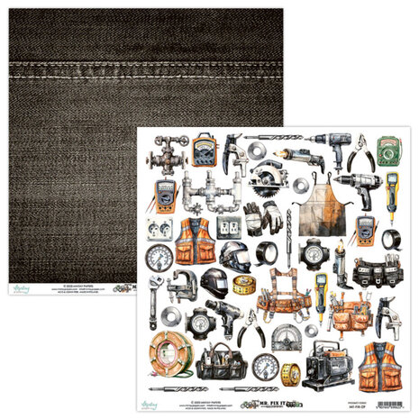 Mintay Mr. Fix It 12x12 Inch Scrapbooking Paper Set (MT-FIX-07) Mintay Mr. Fix It 12x12 Inch Scrapbooking Paper Set (MT-FIX-07)