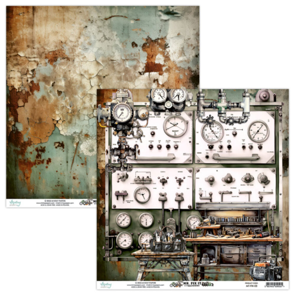 Mintay Mr. Fix It 6x6 Inch Scrapbooking Paper Pad (MT-FIX-08) Mintay Mr. Fix It 6x6 Inch Scrapbooking Paper Pad (MT-FIX-08)