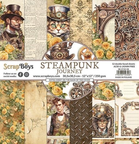 ScrapBoys Steampunk Journey 12x12 Inch Paper Pack (SB-STJO-08) ScrapBoys Steampunk Journey 12x12 Inch Paper Pack (SB-STJO-08)
