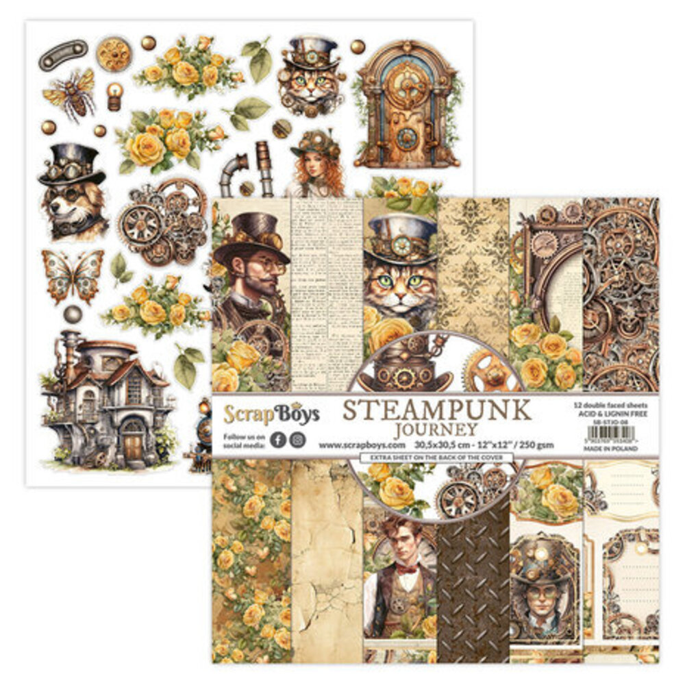 ScrapBoys Steampunk Journey 12x12 Inch Paper Pack (SB-STJO-08) ScrapBoys Steampunk Journey 12x12 Inch Paper Pack (SB-STJO-08)