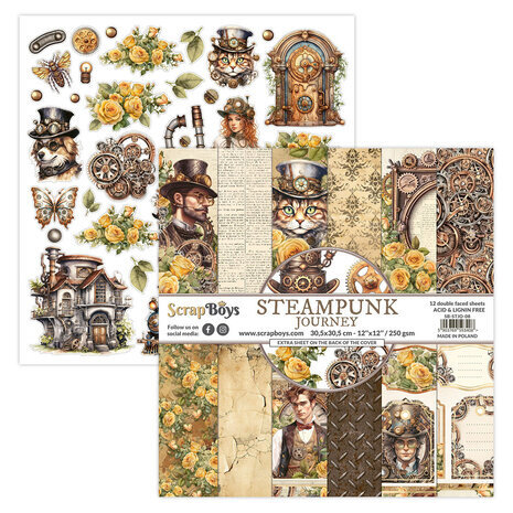 ScrapBoys Steampunk Journey 12x12 Inch Paper Pack (SB-STJO-08) ScrapBoys Steampunk Journey 12x12 Inch Paper Pack (SB-STJO-08)