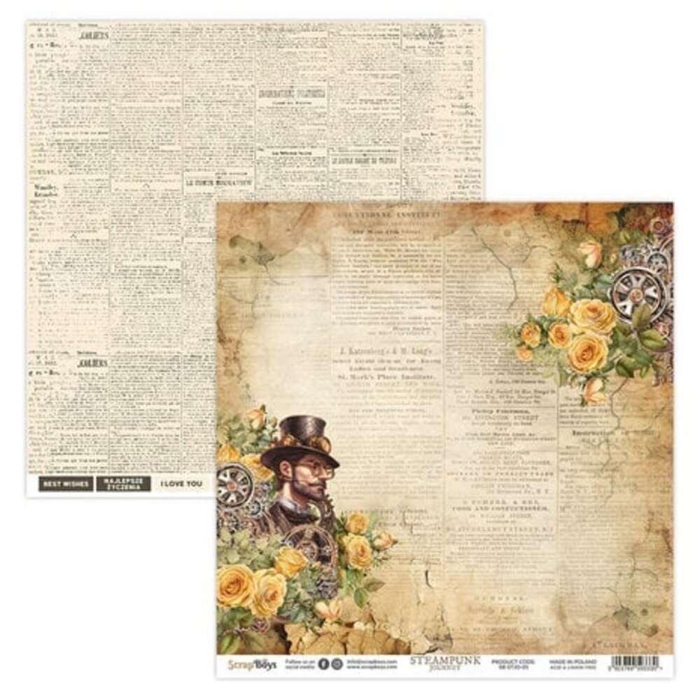 ScrapBoys Steampunk Journey 12x12 Inch Paper Pack (SB-STJO-08) ScrapBoys Steampunk Journey 12x12 Inch Paper Pack (SB-STJO-08)
