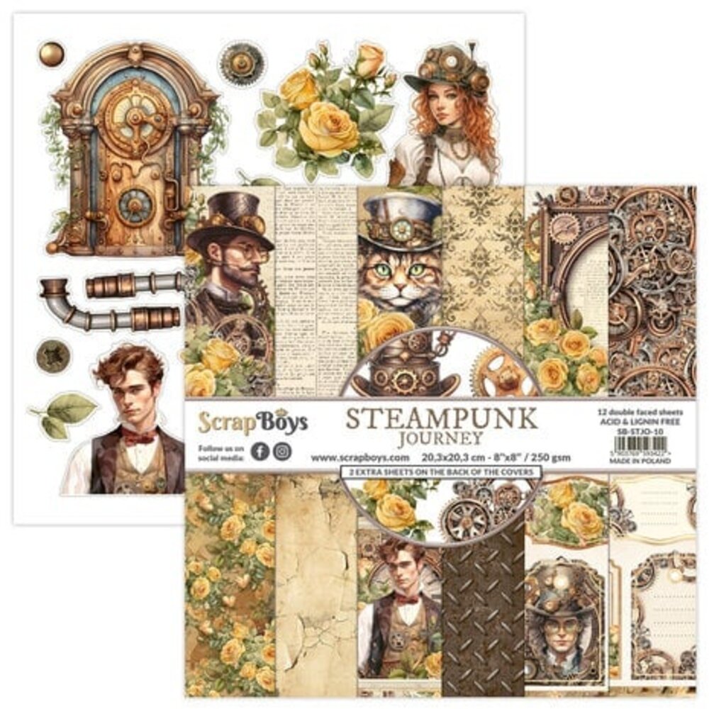 ScrapBoys Steampunk Journey 8x8 Inch Paper Pad (SB-STJO-10) ScrapBoys Steampunk Journey 8x8 Inch Paper Pad (SB-STJO-10)