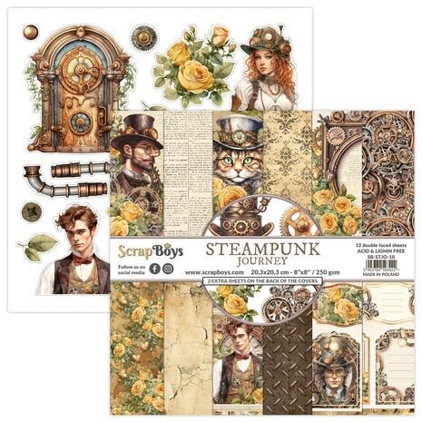 ScrapBoys Steampunk Journey 8x8 Inch Paper Pad (SB-STJO-10) ScrapBoys Steampunk Journey 8x8 Inch Paper Pad (SB-STJO-10)