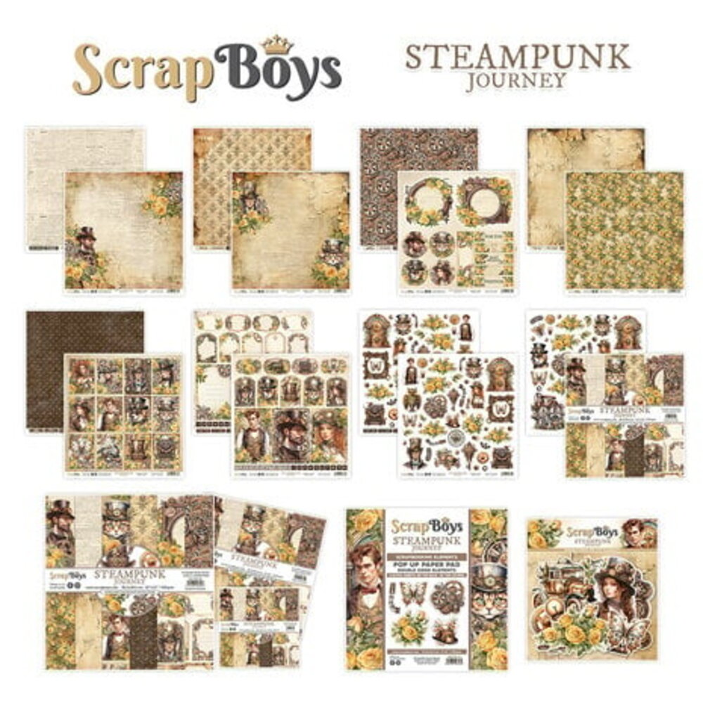 ScrapBoys Steampunk Journey 8x8 Inch Paper Pad (SB-STJO-10) ScrapBoys Steampunk Journey 8x8 Inch Paper Pad (SB-STJO-10)