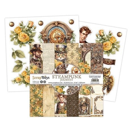 ScrapBoys Steampunk Journey 6x6 Inch Paper Pad (SB-STJO-09)