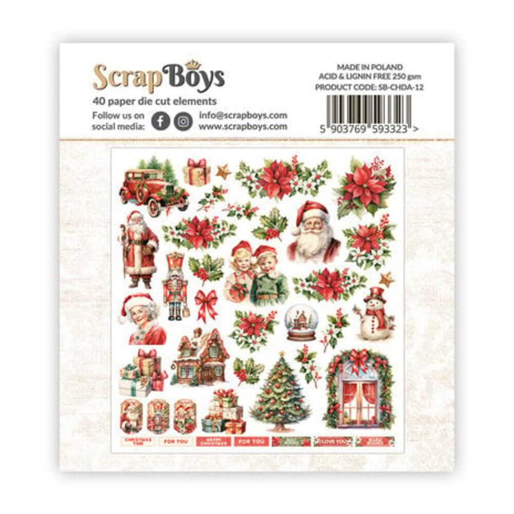 ScrapBoys Christmas Day Double Sided Die Cut Elements (SB-CHDA-12)