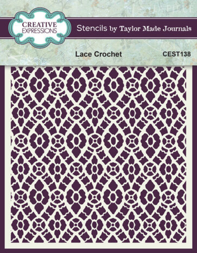 Creative Expressions Lace Crochet 6x6 Inch Stencil (CEST138) Creative Expressions Lace Crochet 6x6 Inch Stencil (CEST138)