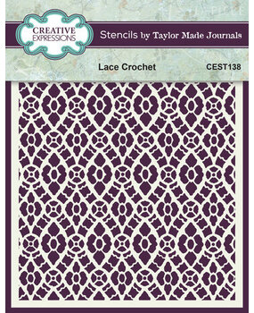 Creative Expressions Lace Crochet 6x6 Inch Stencil (CEST138) Creative Expressions Lace Crochet 6x6 Inch Stencil (CEST138)