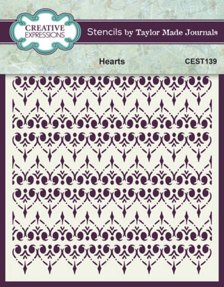 Creative Expressions Hearts 6x6 Inch Stencil (CEST139) Creative Expressions Hearts 6x6 Inch Stencil (CEST139)