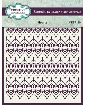 Creative Expressions Hearts 6x6 Inch Stencil (CEST139) Creative Expressions Hearts 6x6 Inch Stencil (CEST139)
