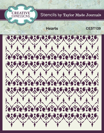 Creative Expressions Hearts 6x6 Inch Stencil (CEST139) Creative Expressions Hearts 6x6 Inch Stencil (CEST139)