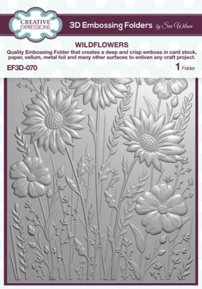 Creative Expressions Wildflowers 3D Embossing Folder (EF3D-070) Creative Expressions Wildflowers 3D Embossing Folder (EF3D-070)