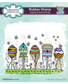 Creative Expressions Bonnita Moaby A6 Rubber Stamp Beehive Drive (CER028)