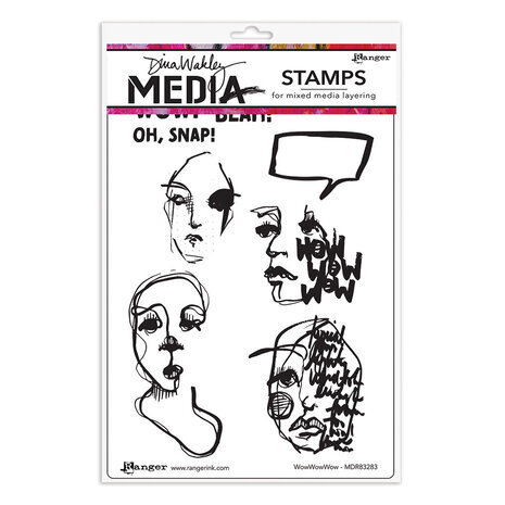 Dina Wakley MEdia WowWowWow Cling Stamps (MDR83283) Dina Wakley MEdia WowWowWow Cling Stamps (MDR83283)