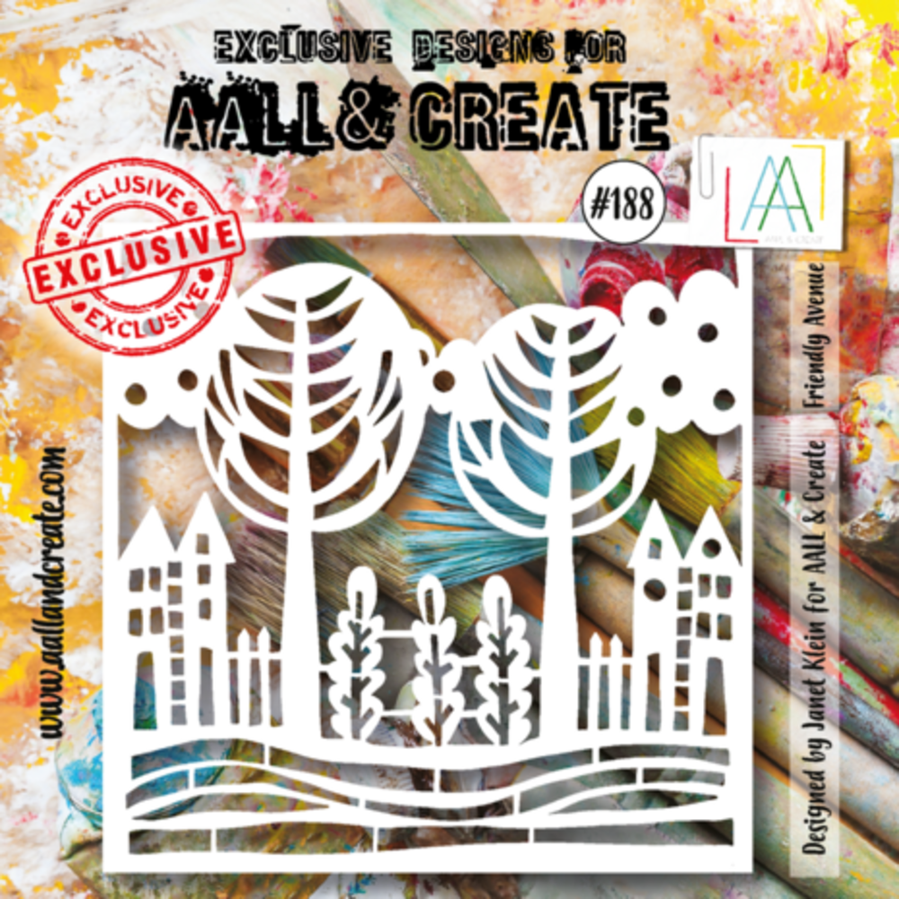 AALL and Create Masking Stencil 6x6 Inch Friendly Avenue (AALL-PC-188) AALL and Create Masking Stencil 6x6 Inch Friendly Avenue (AALL-PC-188)