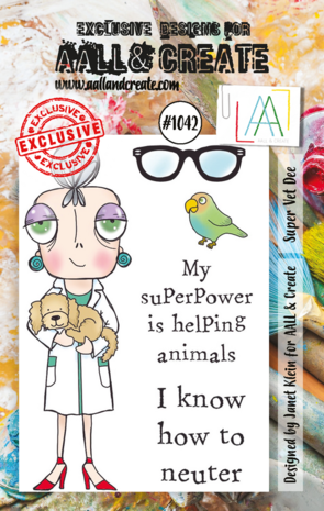 AALL and Create Clear Stamp Set A7 Super Vet Dee (AALL-TP-1042) AALL and Create Clear Stamp Set A7 Super Vet Dee (AALL-TP-1042)