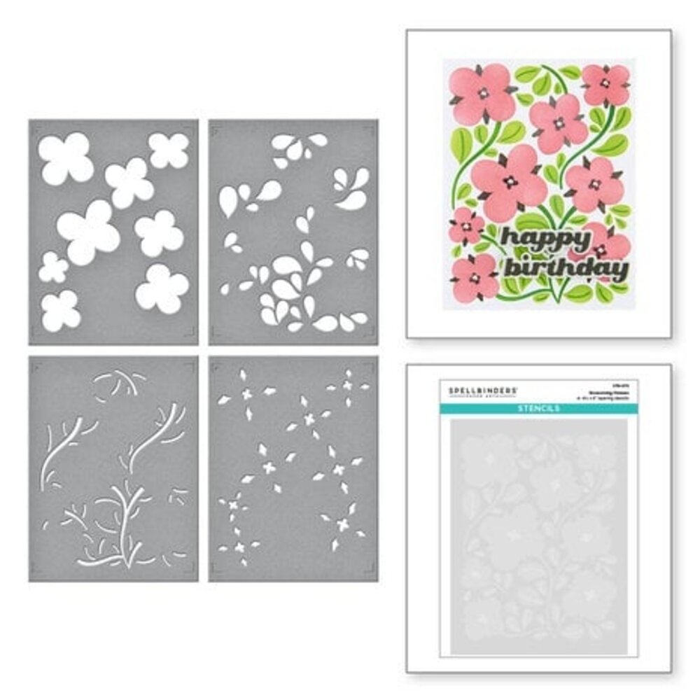 Spellbinders Blossoming Flowers Layered Stencil (STN-075) Spellbinders Blossoming Flowers Layered Stencil (STN-075)