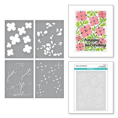 Spellbinders Blossoming Flowers Layered Stencil (STN-075) Spellbinders Blossoming Flowers Layered Stencil (STN-075)