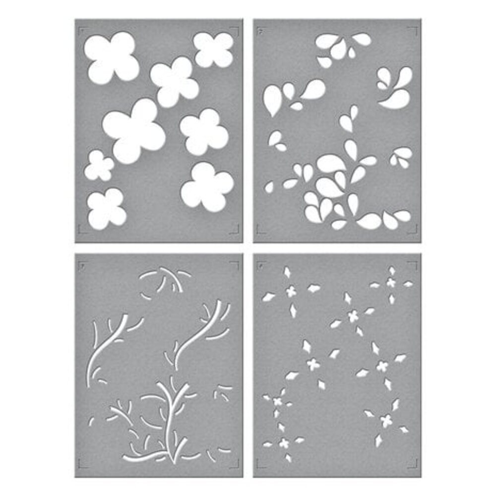 Spellbinders Blossoming Flowers Layered Stencil (STN-075) Spellbinders Blossoming Flowers Layered Stencil (STN-075)