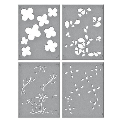 Spellbinders Blossoming Flowers Layered Stencil (STN-075) Spellbinders Blossoming Flowers Layered Stencil (STN-075)