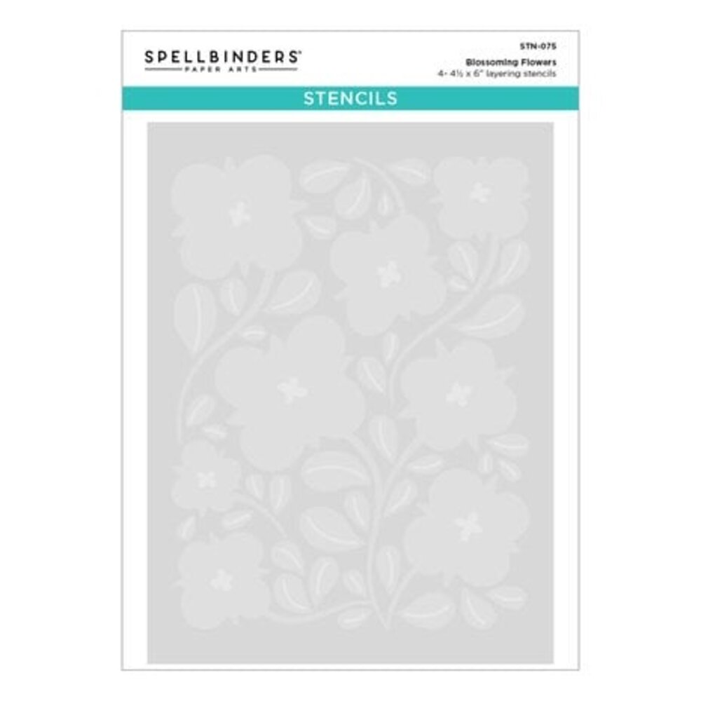Spellbinders Blossoming Flowers Layered Stencil (STN-075) Spellbinders Blossoming Flowers Layered Stencil (STN-075)