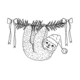 Crafty Individuals Christmas Sloth Unmounted Rubber Stamps (CI-639)