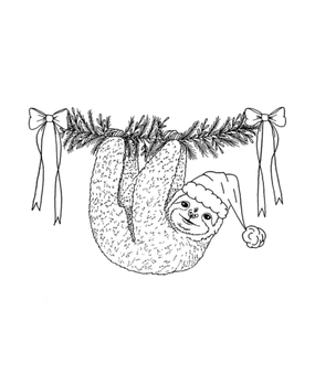 Crafty Individuals Christmas Sloth Unmounted Rubber Stamps (CI-639)
