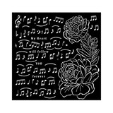 Stamperia Precious Thick Stencil 18x18cm Music and Peony (KSTDQ95)