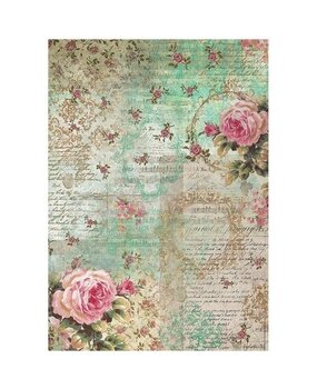 Stamperia Precious Peony Background Rice Paper A4 (DFSA4829)