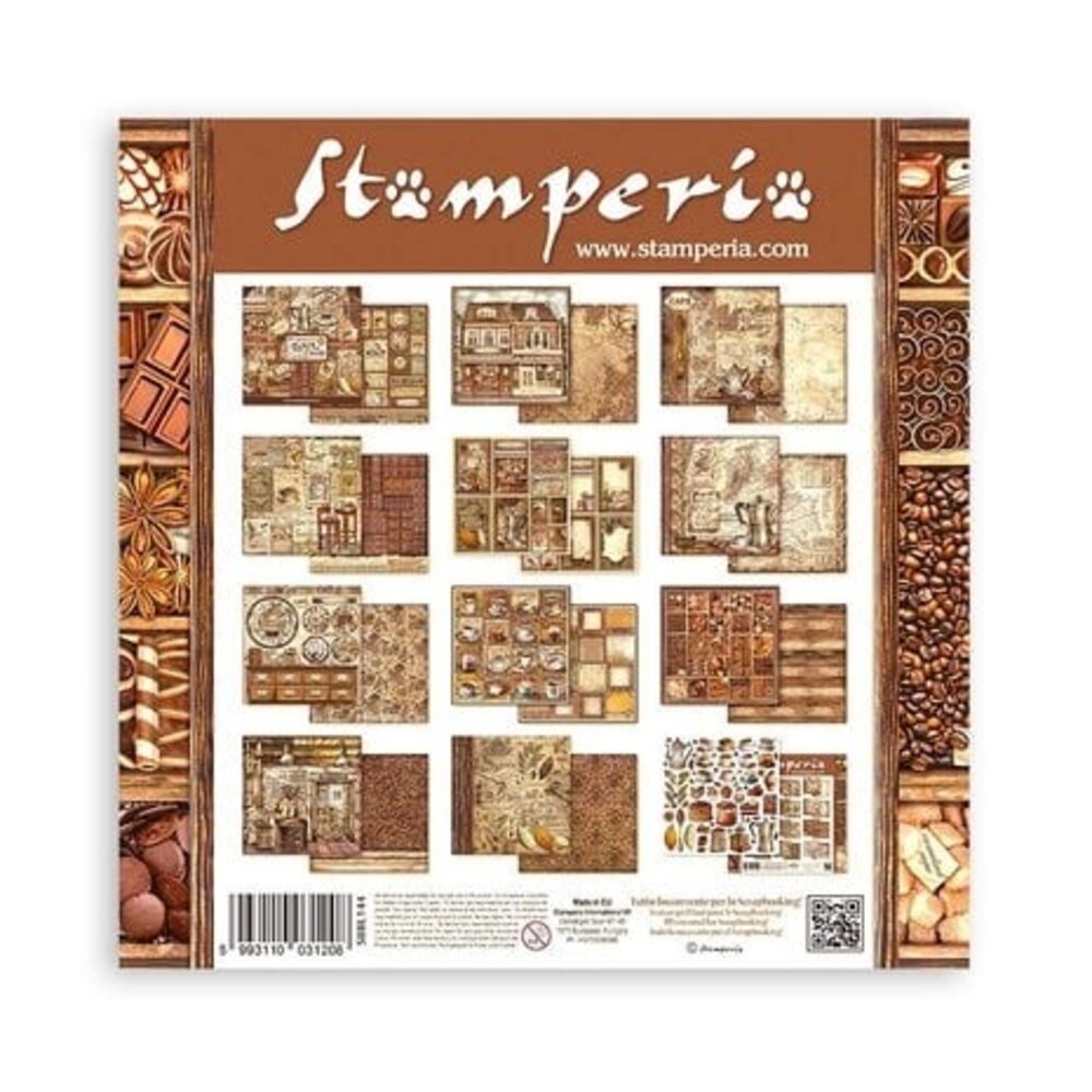 Stamperia Coffee and Chocolate 12x12 Inch Paper Pack (SBBL144) Stamperia Coffee and Chocolate 12x12 Inch Paper Pack (SBBL144)