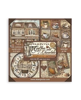 Stamperia Coffee and Chocolate 8x8 Inch Single Face Paper Pack (SBBSXB01)