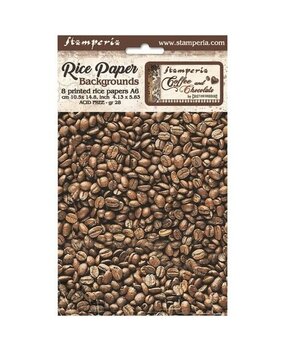 Stamperia Coffee and Chocolate Rice Paper Backgrounds A6 (DFSAK6012) Stamperia Coffee and Chocolate Rice Paper Backgrounds A6 (DFSAK6012)