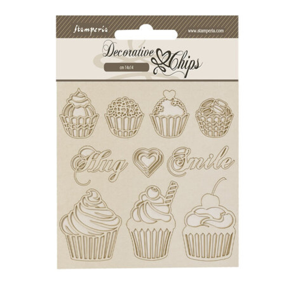 Stamperia Coffee and Chocolate Decorative Chips Sweety (SCB195)